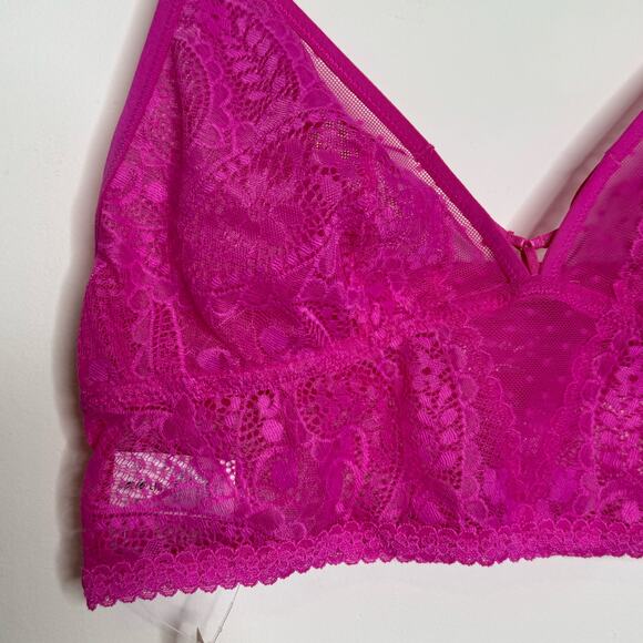 Aerie Paisley Lace Longline Bralette - Pink Cosmic NWT Size Large - Picture 3 of 8